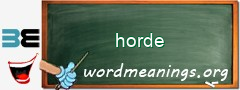 WordMeaning blackboard for horde